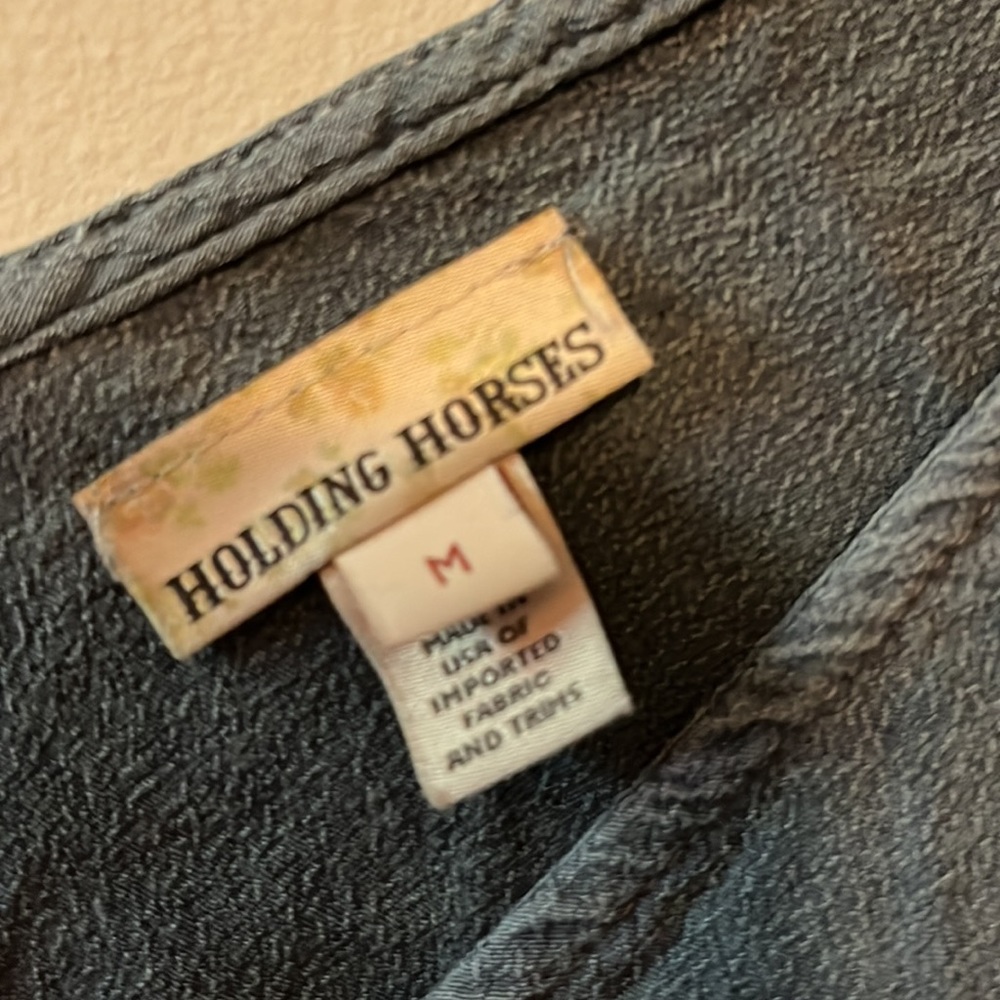 Rayon dress chambray/gray color with pockets by Holding Horses - Picture 2 of 8
